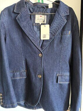 Levi Strauss Denim Blazer Jacket Medium NWT Dark Wash Tailored